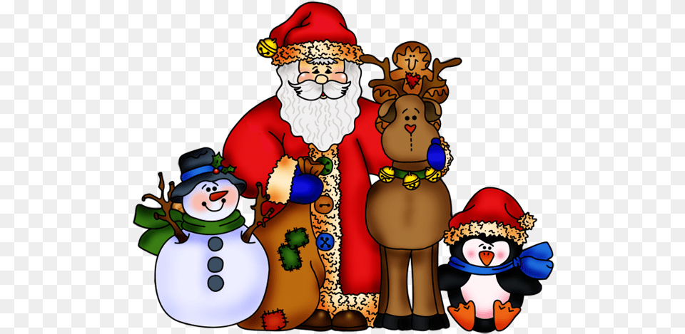 Santa Claus And Animals Dessins Pere Noel En Couleur, Nature, Outdoors, Winter, Snow Free Png Download