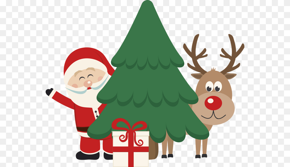 Santa Claus And Rudolf, Elf, Baby, Person, Animal Free Png Download
