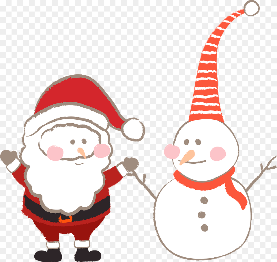 Santa Claus And Snowman Clipart, Nature, Outdoors, Winter, Baby Png Image
