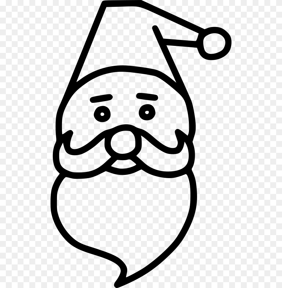 Santa Claus Beard Cap Icon Download, Clothing, Hat, Stencil, People Free Transparent Png