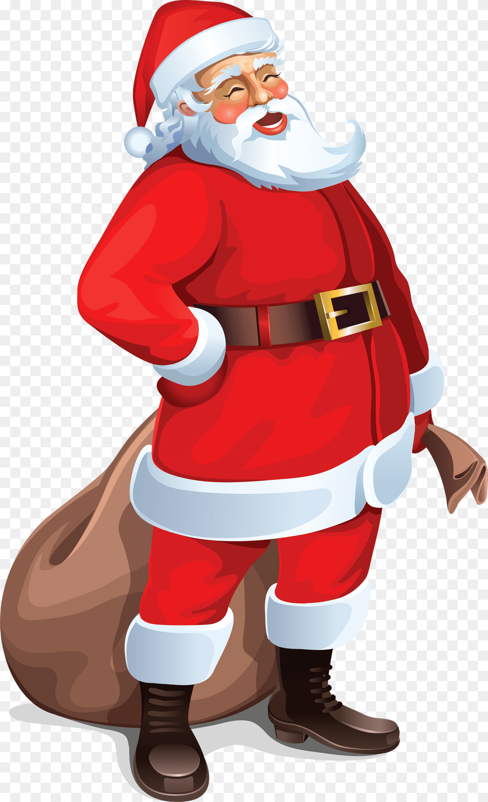 Santa Claus Brown Bag, Baby, Person, Elf Png