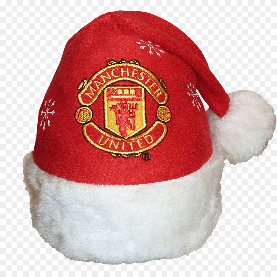 Santa Claus Christmas Hat Clipart Manchester United Hat Background, Cap, Clothing, Baseball Cap Free Transparent Png