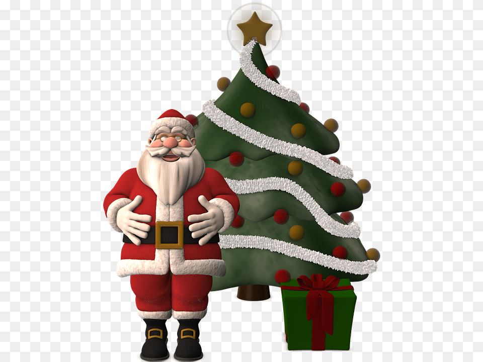 Santa Claus Christmas Tree, Baby, Person, Christmas Decorations, Festival Png Image