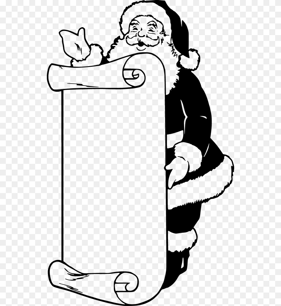 Santa Claus Clip Art Black And White, Gray Png Image