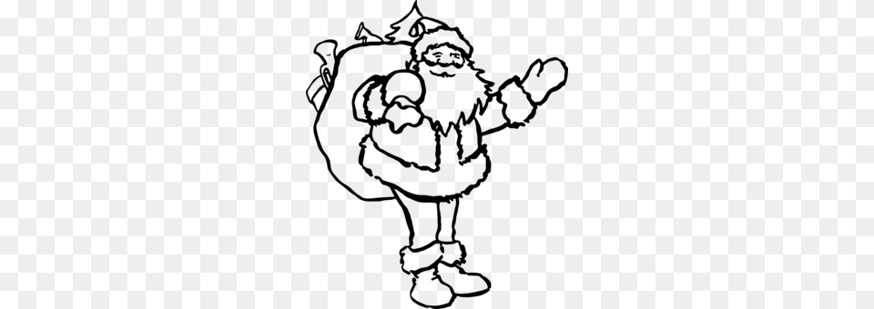 Santa Claus Clip Art Christmas Wish List Download, Gray Png Image
