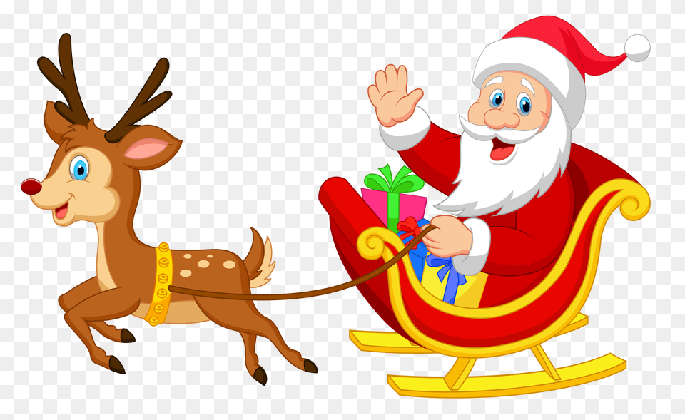 Santa Claus Clipart, Dynamite, Weapon, Sled, Animal Png Image