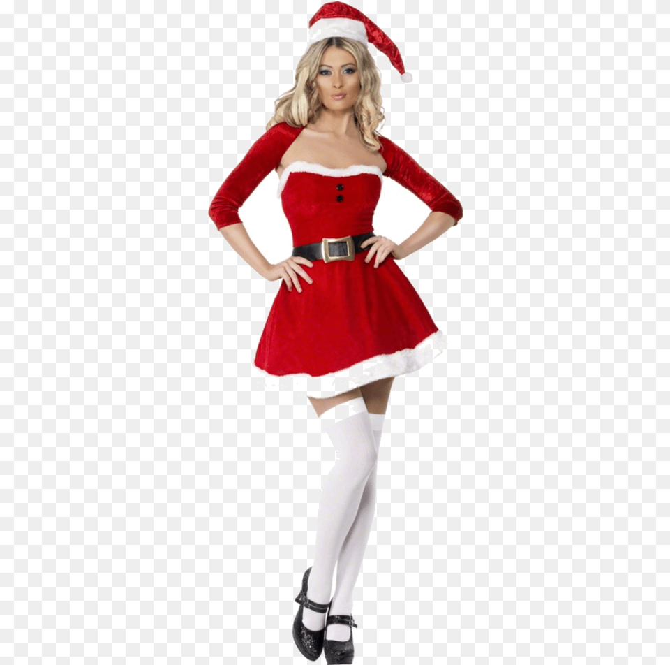 Santa Claus Costume Womens, Clothing, Person, Adult, Woman Png Image