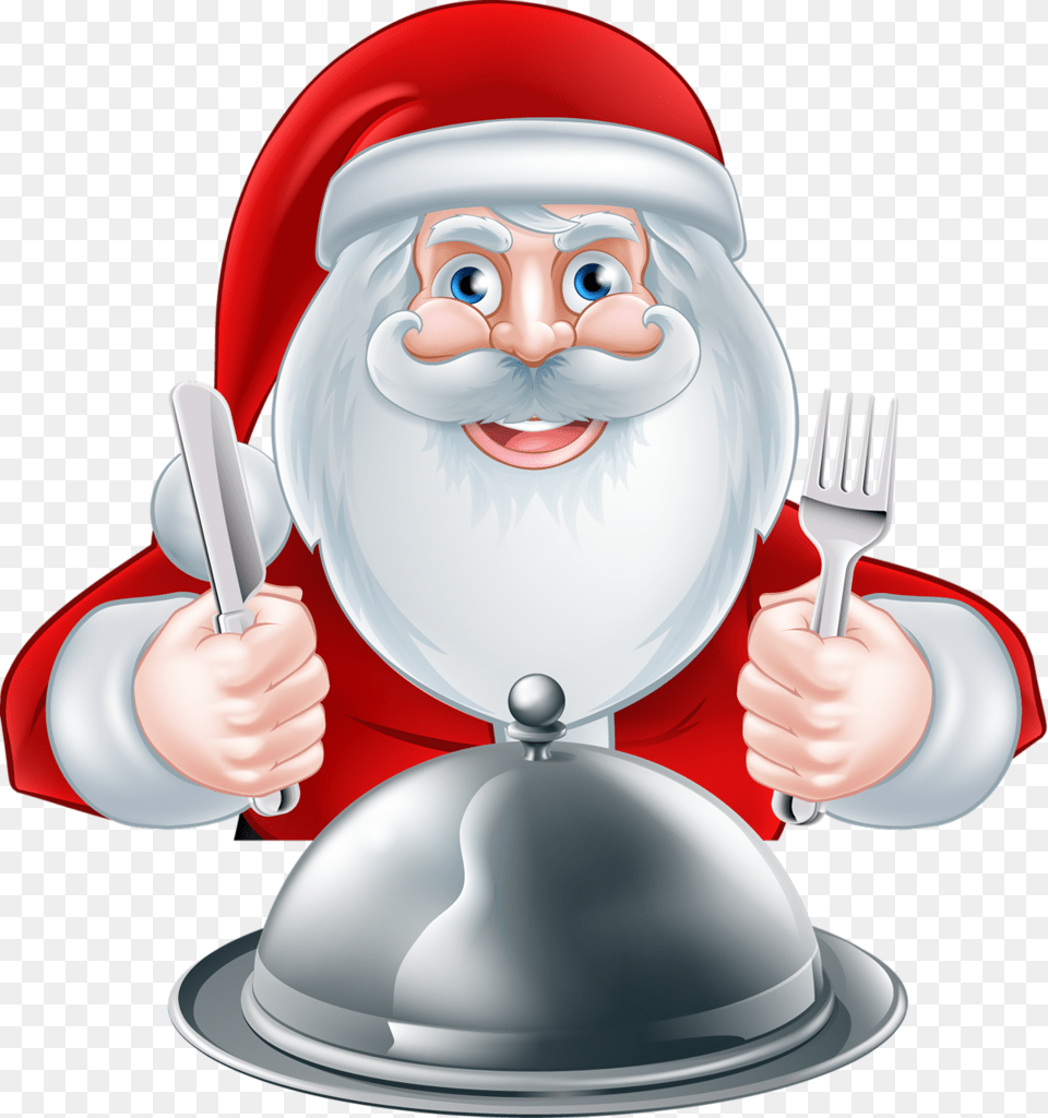 Santa Claus Eating, Cutlery, Fork, Baby, Person Free Png Download