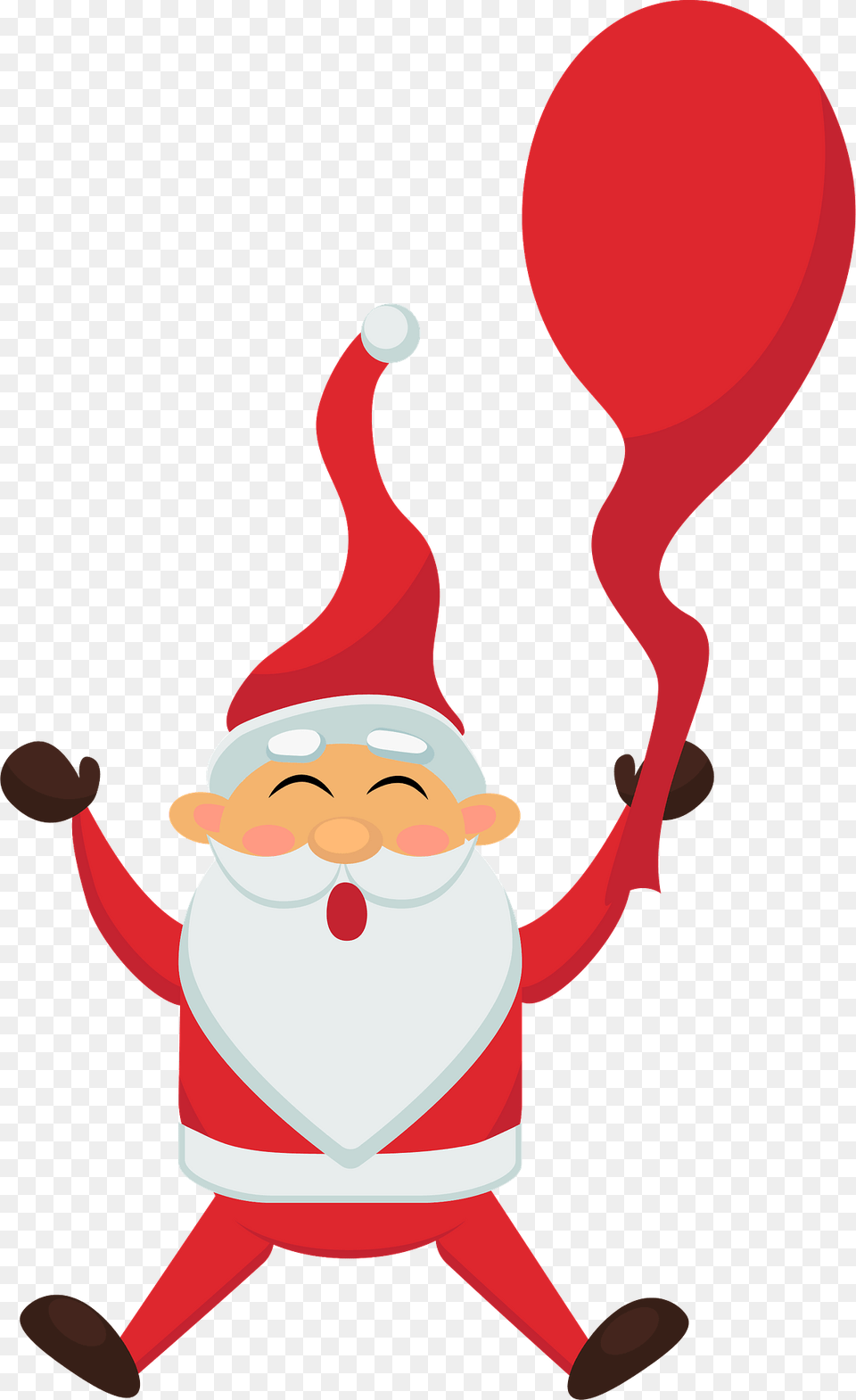 Santa Claus Falling Down With His Bag Clipart, Balloon, Person, People, Cutlery Free Transparent Png
