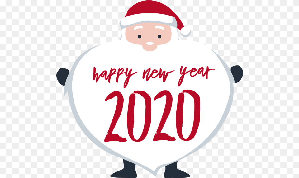 Santa Claus Font For Happy 2020 Day Hq Happy New Year Santa, People, Person, Balloon, Nature Png Image