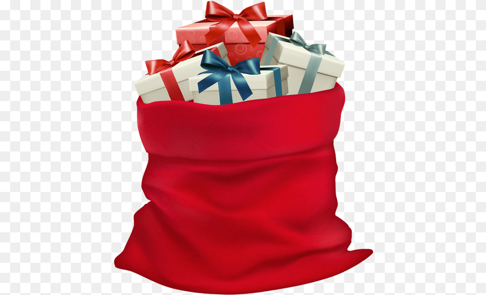 Santa Claus Gift Bag, Birthday Cake, Cake, Cream, Dessert Free Png
