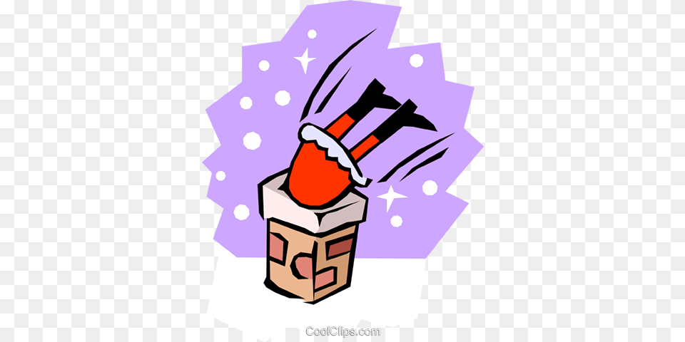 Santa Claus Going Down The Chimney Royalty Free Vector Clip Art, Clothing, Glove, People, Person Png Image