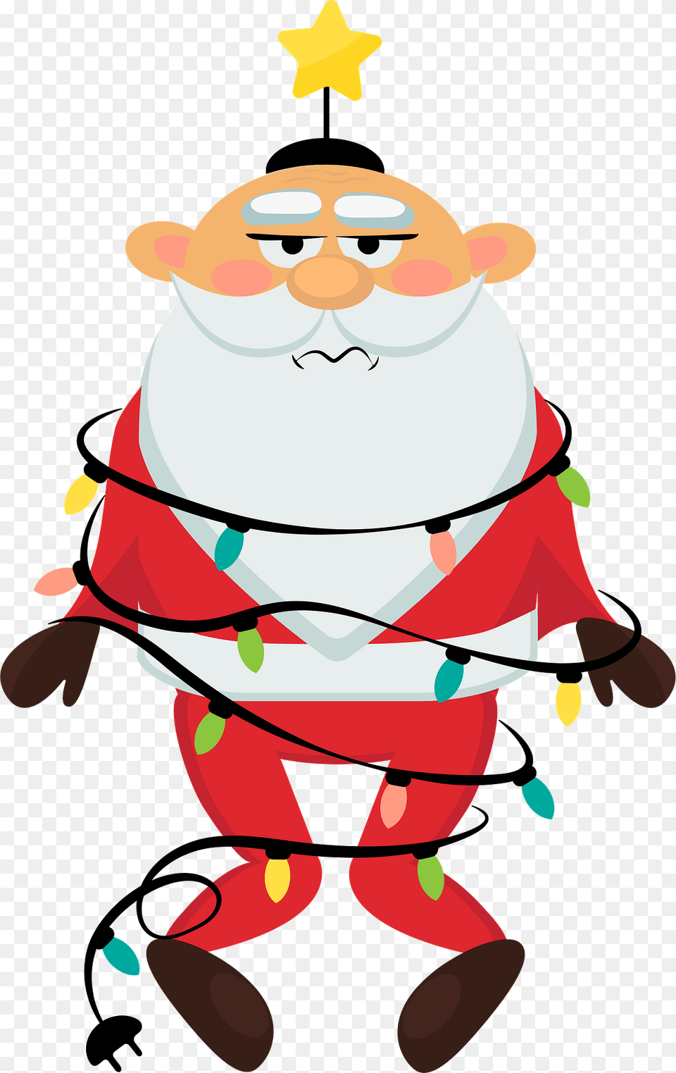 Santa Claus Got Confused In The Garland Clipart, Elf, Nature, Outdoors, Snow Png