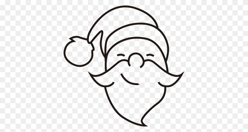 Santa Claus Head Stroke Icon, Face, Person Free Transparent Png