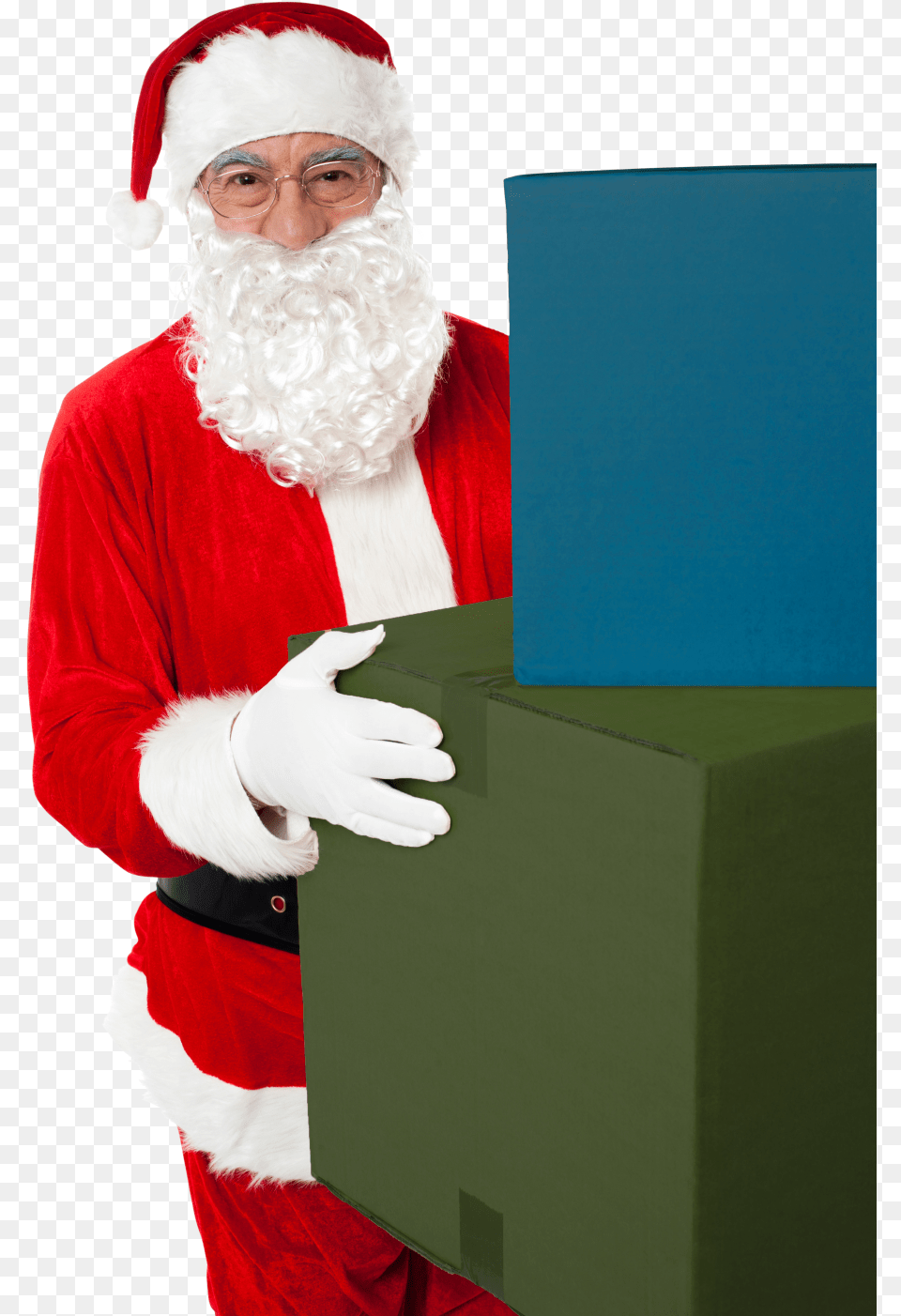 Santa Claus Holding Boxes Santa Claus, Glove, Clothing, Adult, Wedding Png