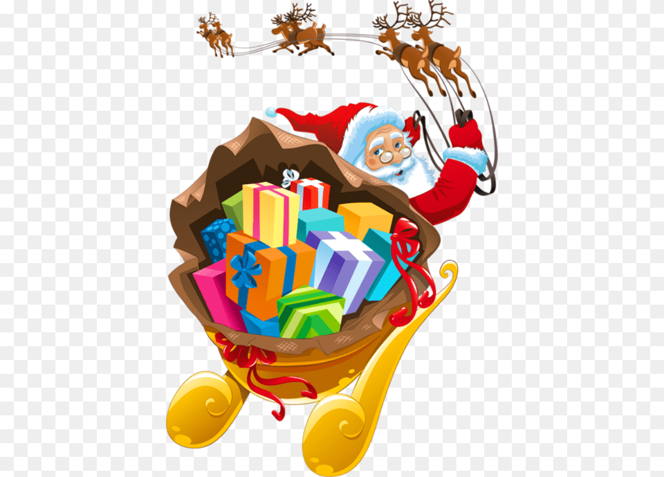 Santa Claus In His Sleigh Clip Art Clip Art Holiday Scrapbook, Face, Graphics, Head, Person Free Png