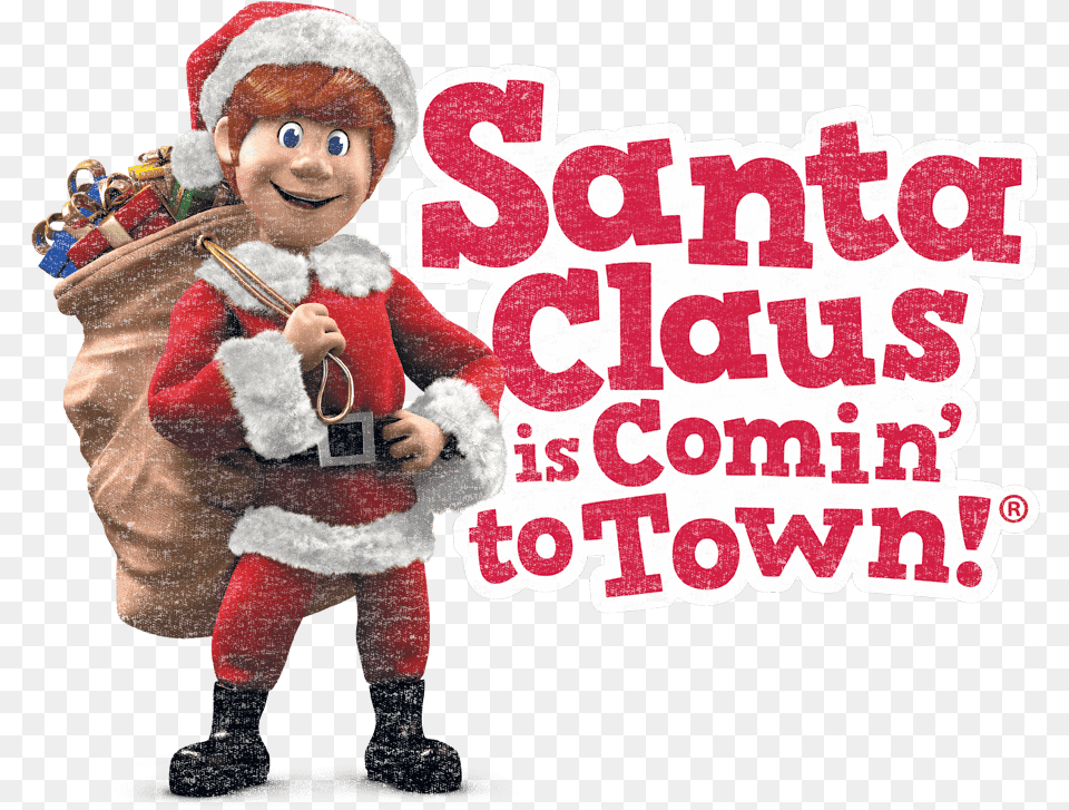Santa Claus Is Comin To Town Background, Baby, Person, Elf, Face Free Transparent Png