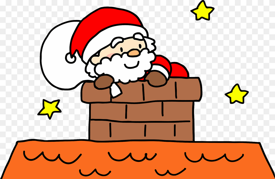 Santa Claus Is Coming Down The Chimney Clipart, Face, Head, Person, Baby Png