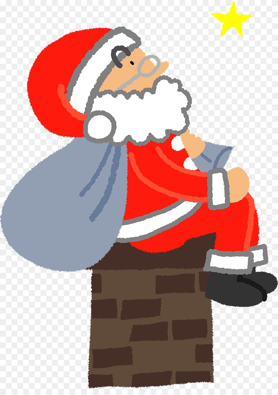 Santa Claus Is On Top Of Chimney Clipart, Baby, Person, Art Png Image