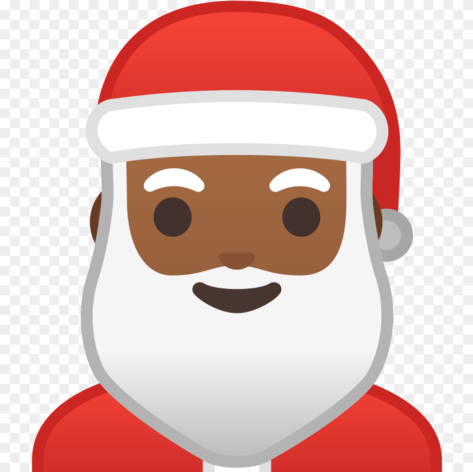 Santa Claus Medium Dark Skin Tone Icon Nikolaus Emoji, Face, Head, Person, Photography Free Png Download
