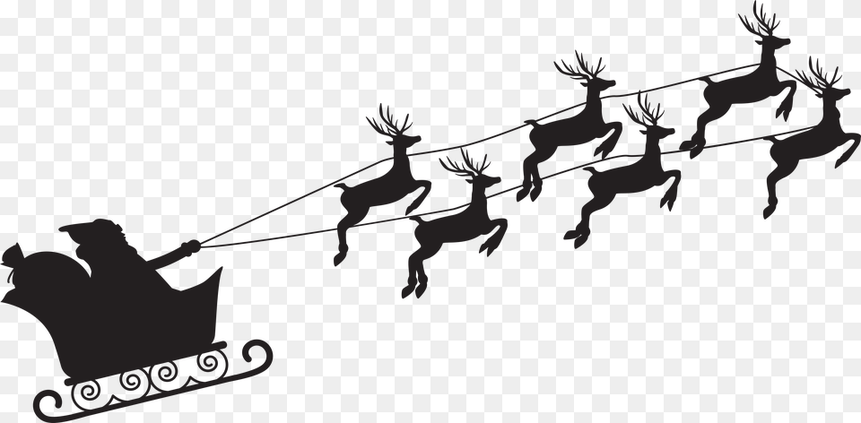 Santa Claus Mrs Santa Sleigh Background, Animal, Antelope, Mammal, Wildlife Png