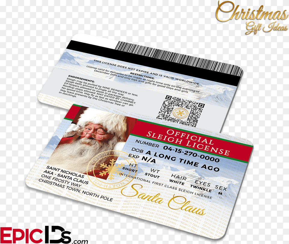 Santa Claus Official Sleigh License Breakfast Club Inspired Brian Johnson Student Id, Text, Person, Man, Male Png Image