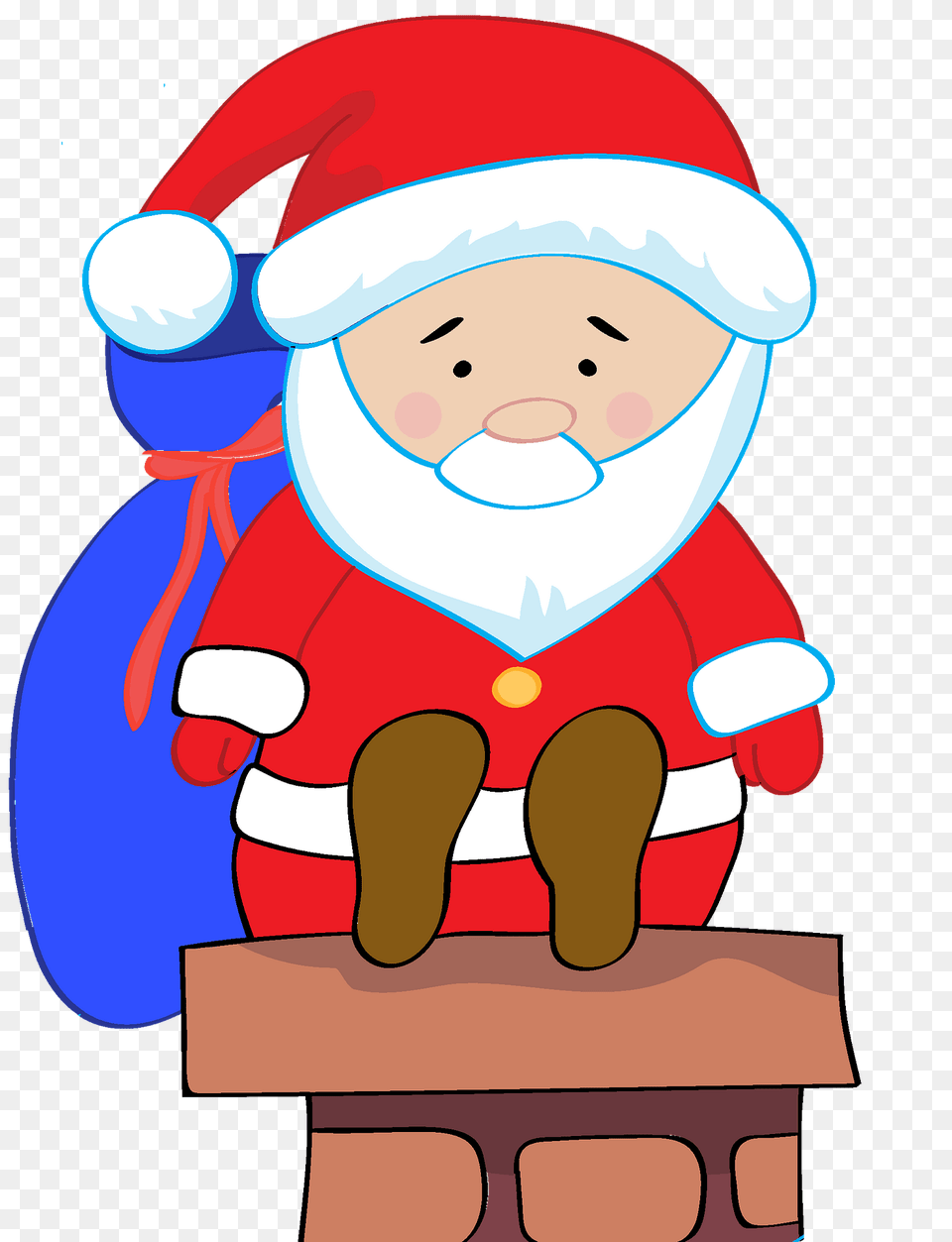 Santa Claus On A Chimney Clipart, Elf, Winter, Snowman, Snow Free Transparent Png