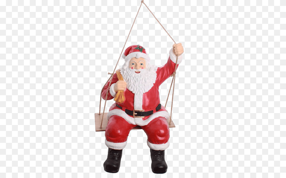 Santa Claus On The Swing Santa Claus, Baby, Person Png Image