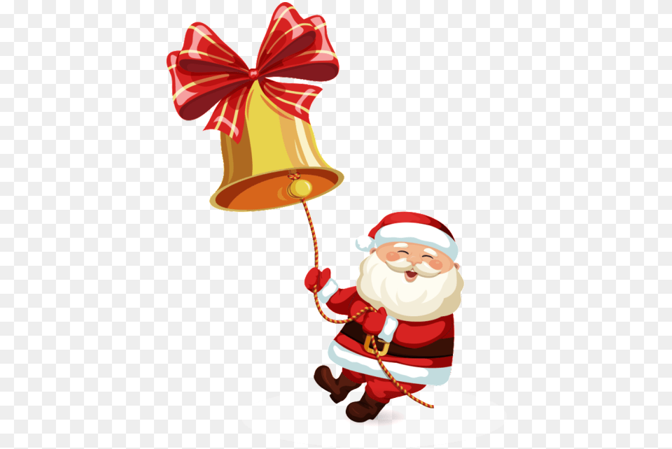Santa Claus Pulling A Bell With Editable File Christmas Day, Baby, Person Free Png