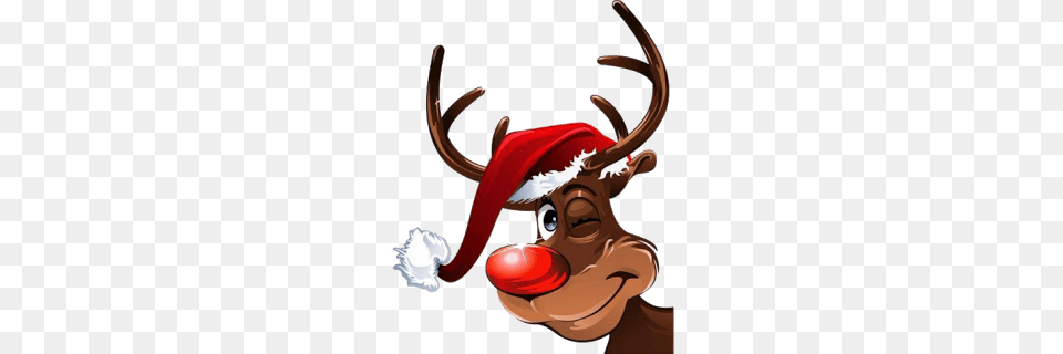 Santa Claus Reindeer, Animal, Deer, Mammal, Wildlife Free Png Download