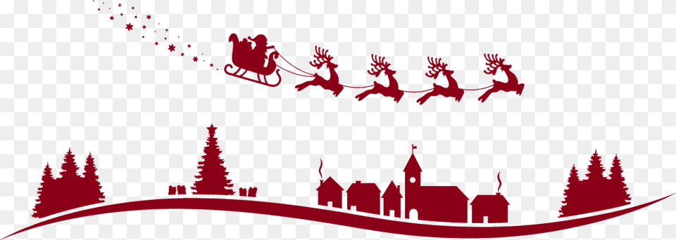 Santa Claus Reindeer Sled Vector Graphics Christmas Santa Claus Reindeer Flying Vector, Maroon Free Png