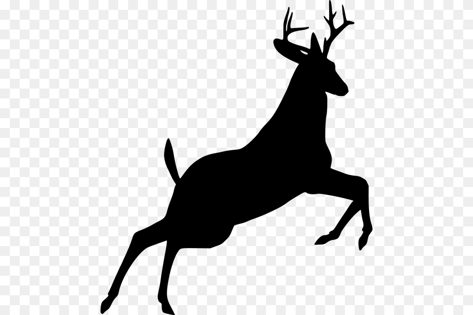 Santa Claus S Reindeer Santa Claus S Reindeer Vector Deer Jumping Silhouette, Gray Free Transparent Png