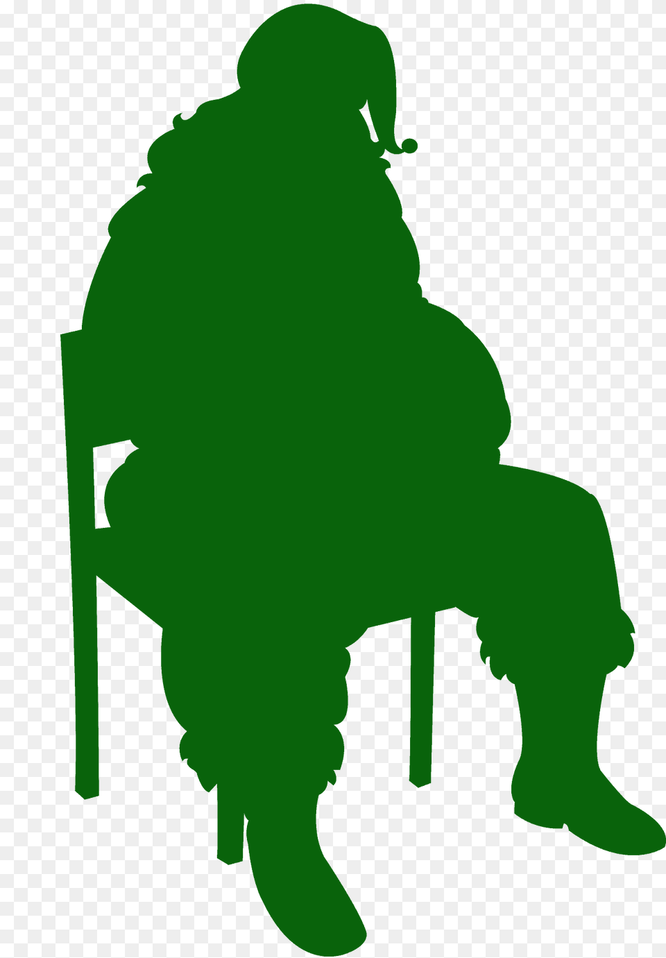 Santa Claus Silhouette, Person, Sitting Free Png