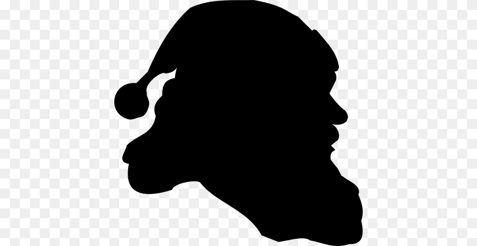 Santa Claus Silhouette Vector, Gray Png