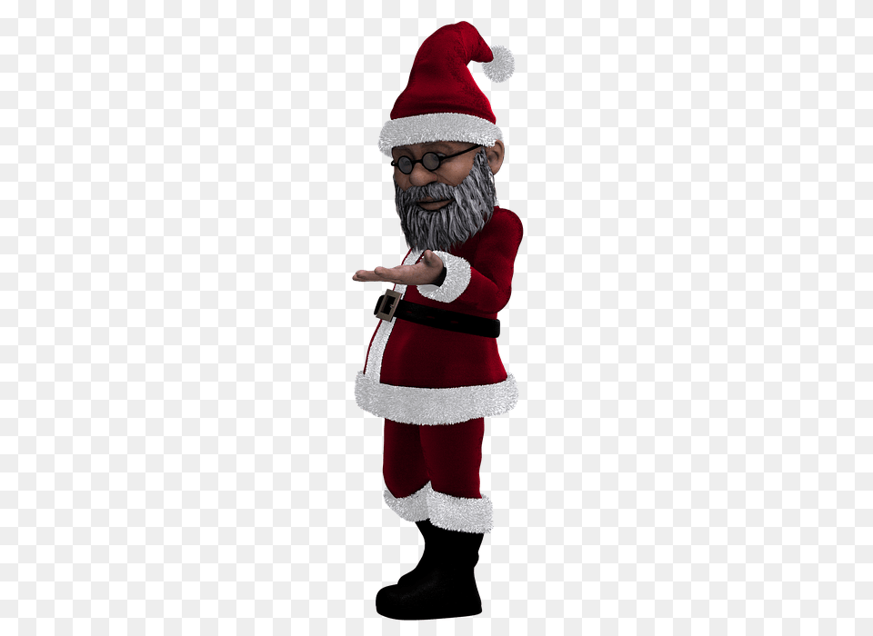 Santa Claus Skinny Version Palm Up, Baby, Person, Clothing, Hat Free Png Download