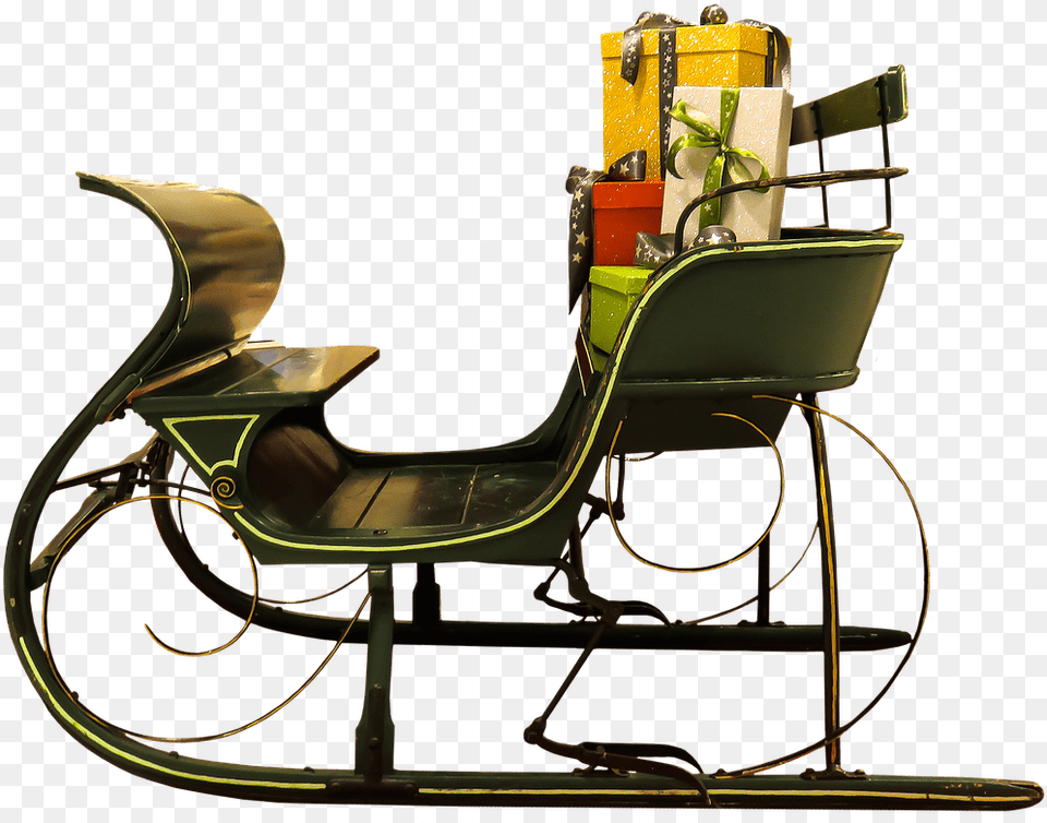 Santa Claus Sleigh Christmas Rock Chair, Furniture Free Png Download