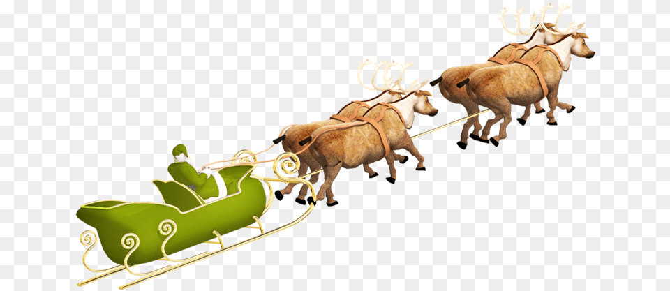 Santa Claus Sleigh Clipart, Outdoors, Nature, Sled, Animal Free Png Download