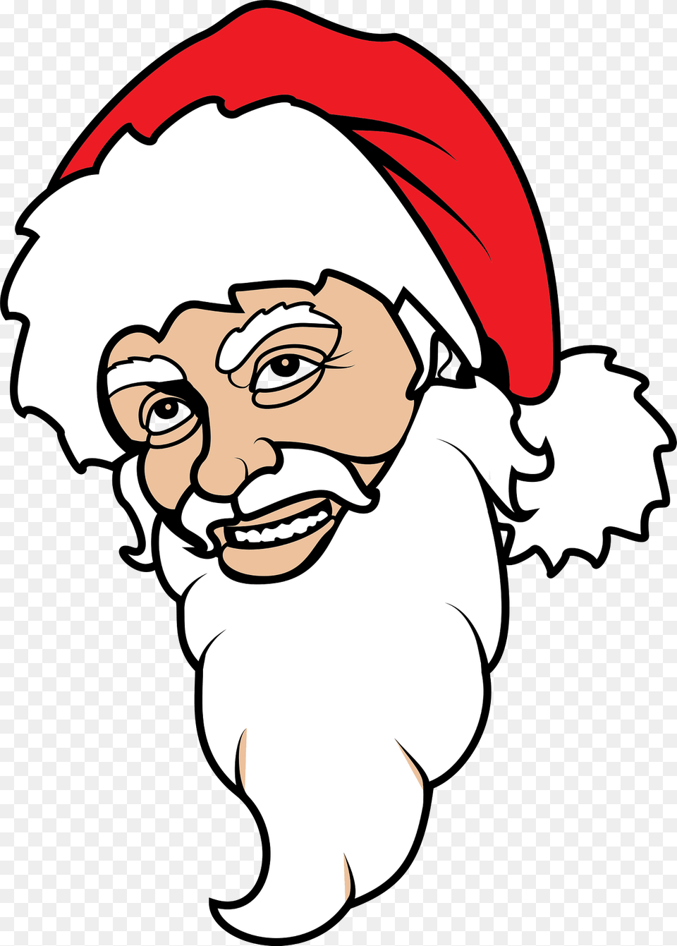 Santa Claus Smiler Clipart, Baby, Person, Face, Head Free Png