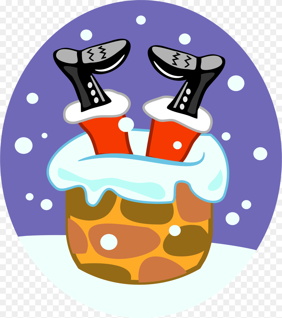 Santa Claus Stuck In Chimney Clip Arts Santa Stuck In Chimney Clipart, Cutlery, Cream, Dessert, Food Png Image