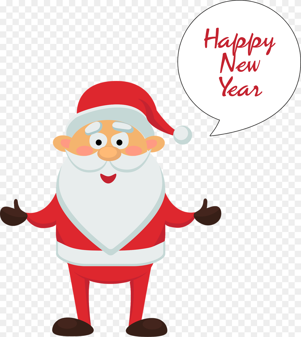 Santa Claus Wishing Happy New Year Clipart, People, Person, Elf, Nature Free Png Download