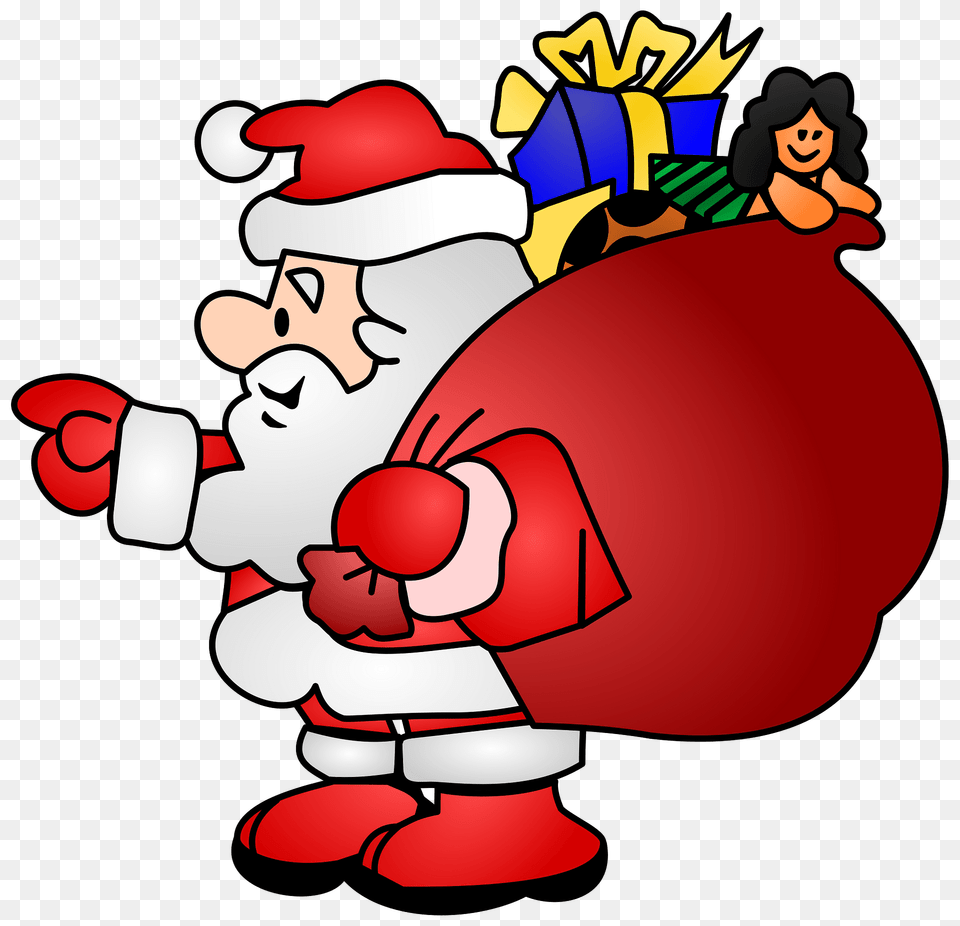 Santa Claus With A Bag Of Gifts Clipart, Face, Head, Person, Dynamite Free Png Download