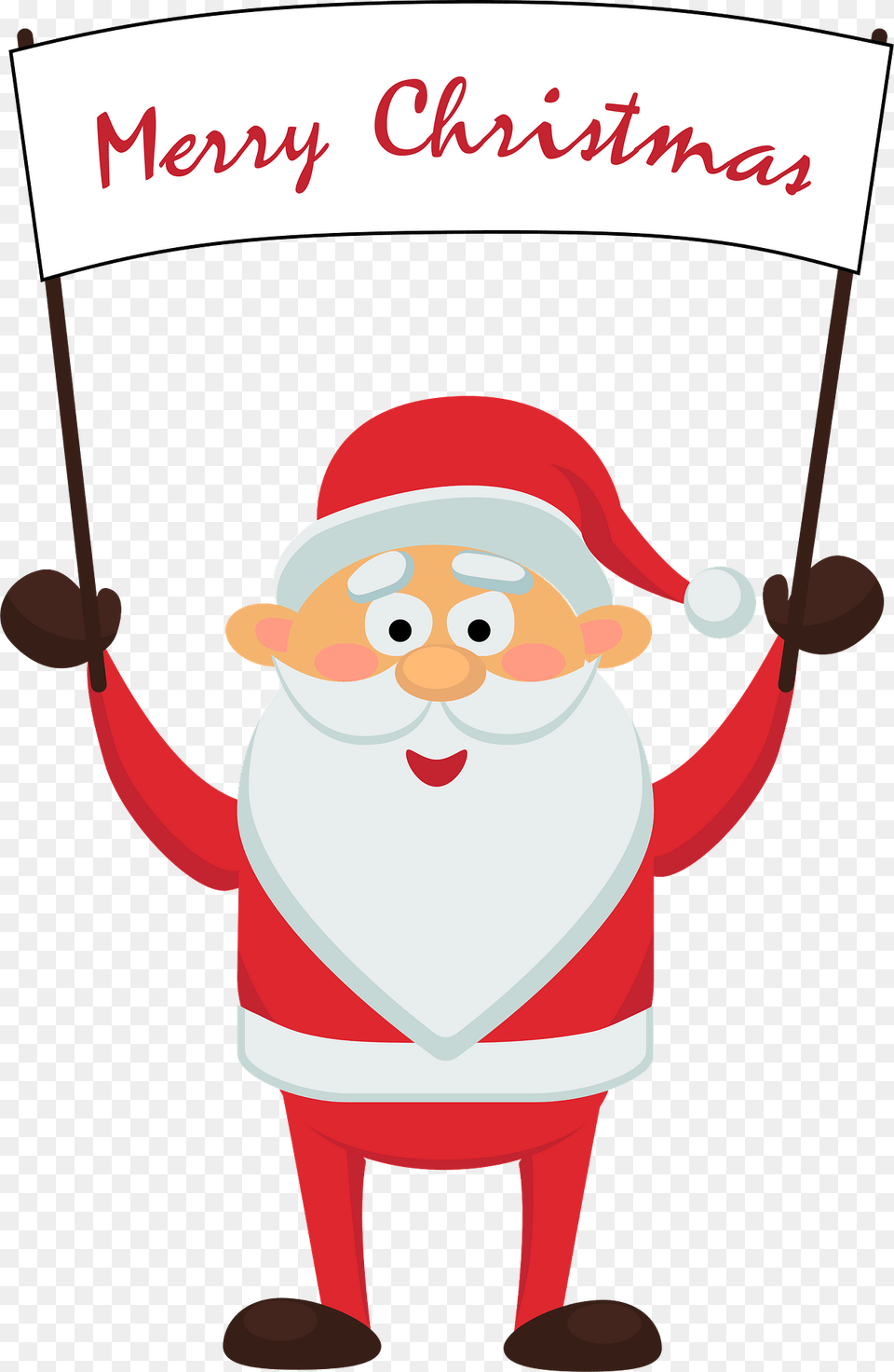 Santa Claus With A Banner Merry Christmas Clipart, Elf, People, Person, Outdoors Free Png