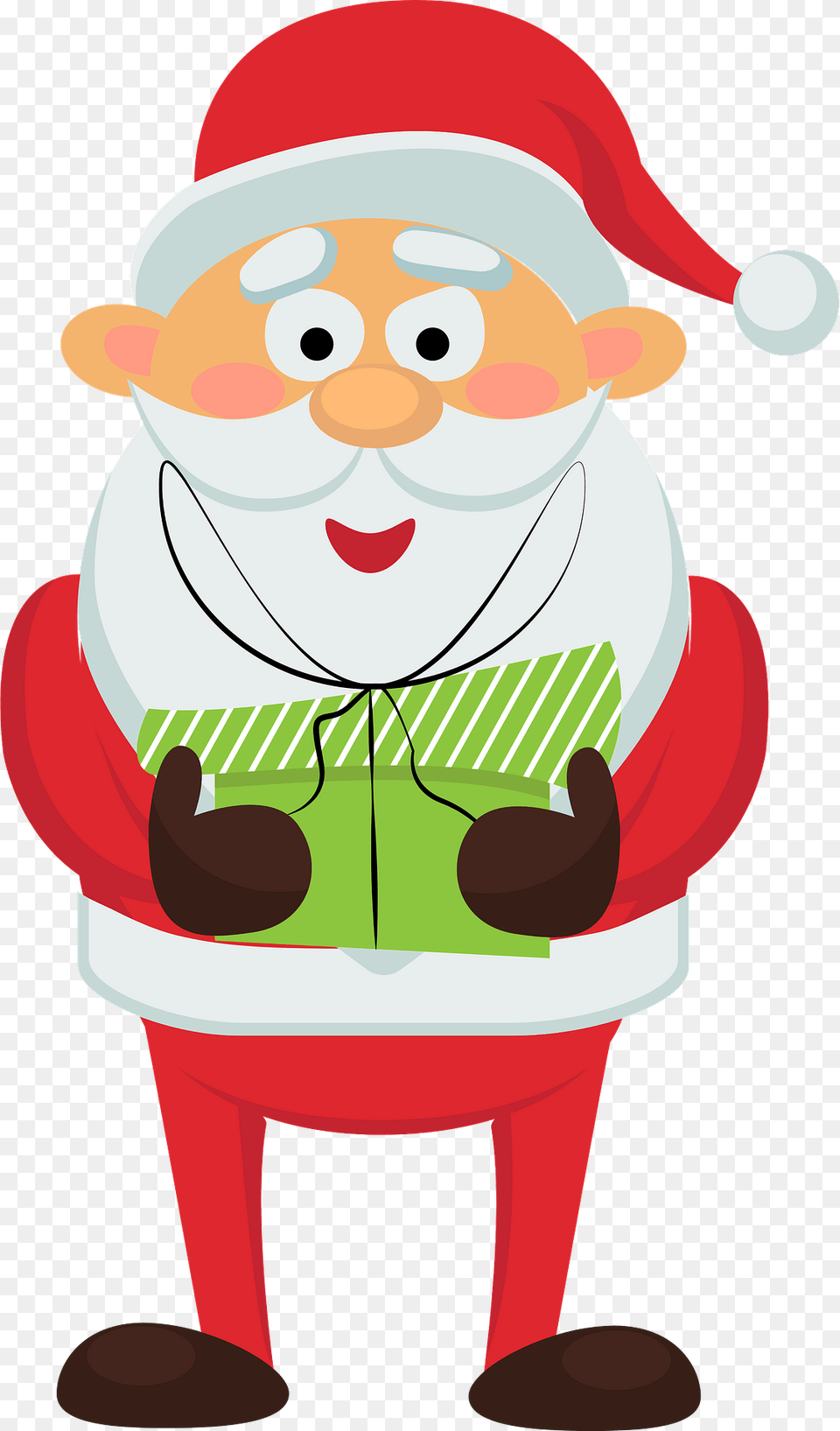 Santa Claus With A Present Clipart, Elf, Person, People, Nature Free Png Download