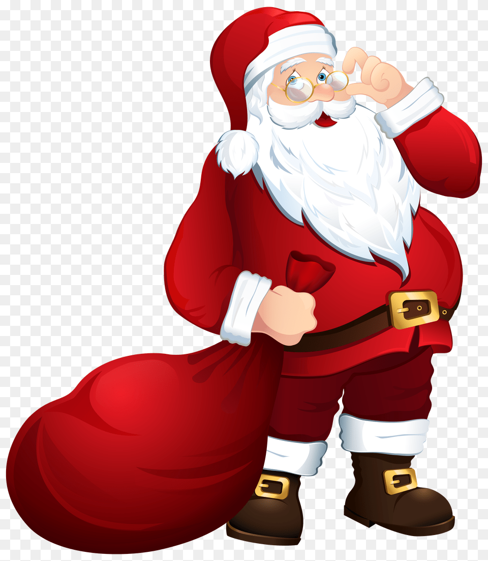 Santa Claus With Bag Clipart, Baby, Person, Face, Head Png Image