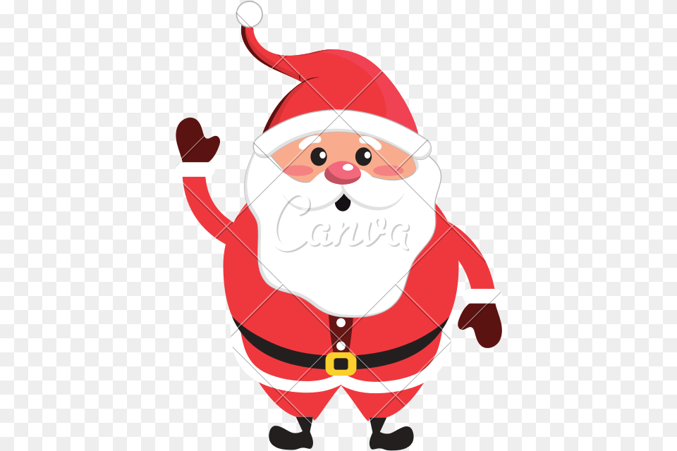 Santa Claus With Christmas Suit And Beard Icons By Canva Christmas Santa Silhouette, Clothing, Elf, Lifejacket, Vest Free Png Download