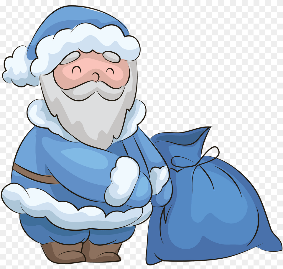 Santa Claus With Sack Clipart, Baby, Bag, Person, Face Png Image