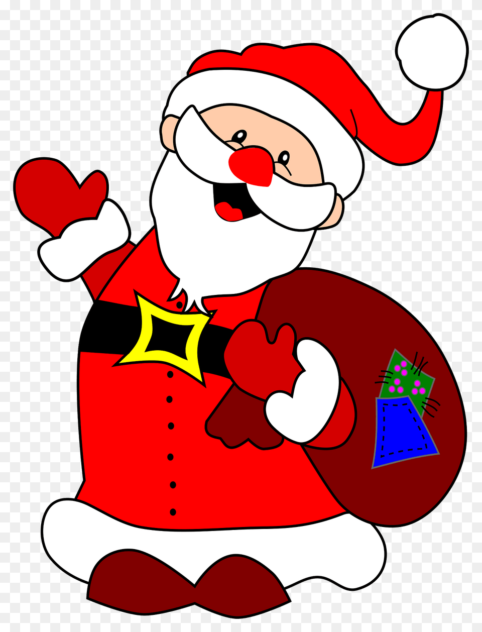 Santa Claus With Sack Of Gifts Clipart, Baby, Person, Face, Head Png Image