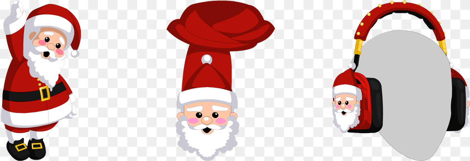 Santa Clipart Scarf Headphones Santa, Baby, Person, Clothing, Hat Free Transparent Png