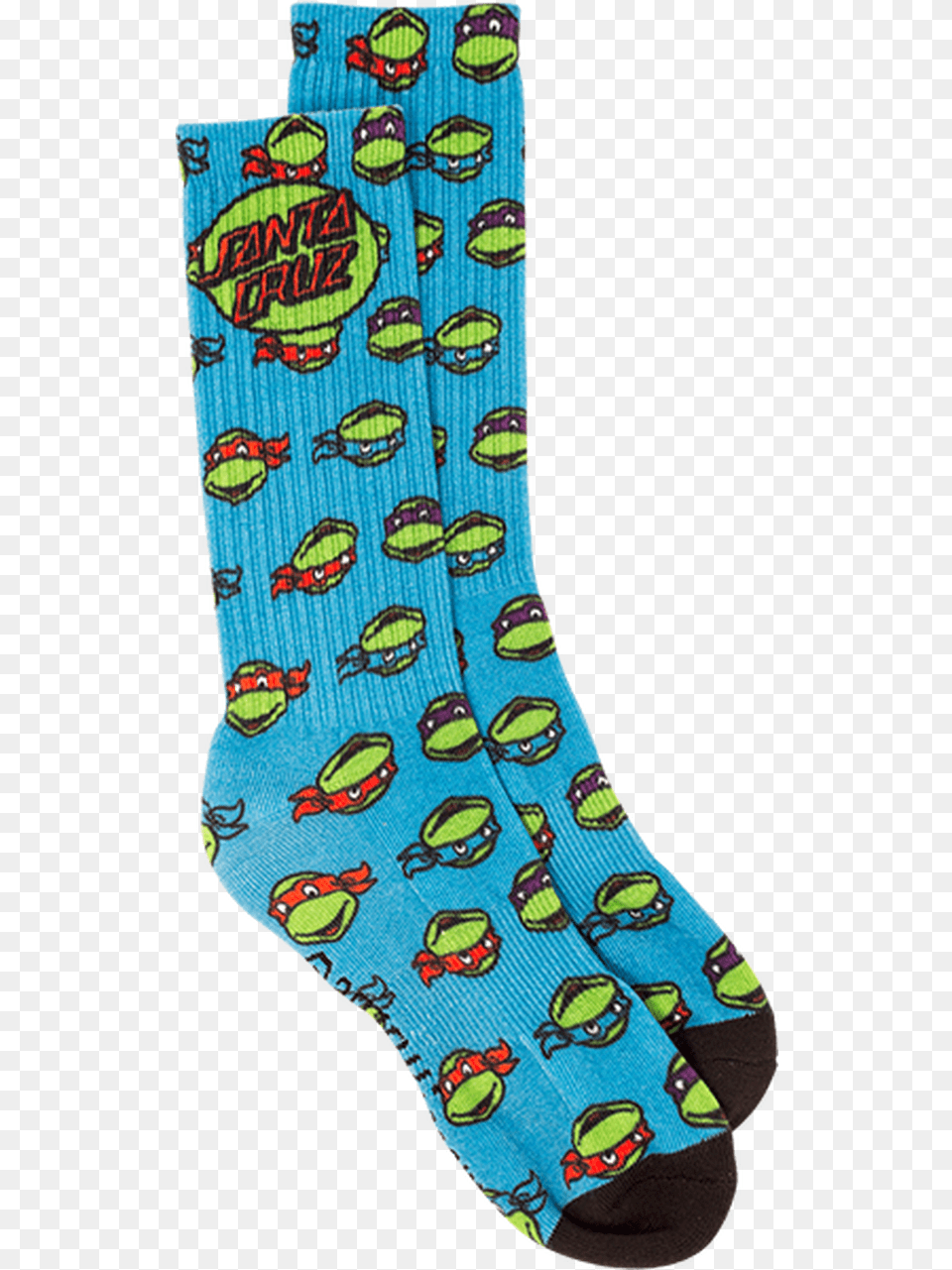 Santa Cruz Tmnt Ninja Turtles Logo Crew Socks Blue Sock, Clothing, Hosiery, Person Free Transparent Png