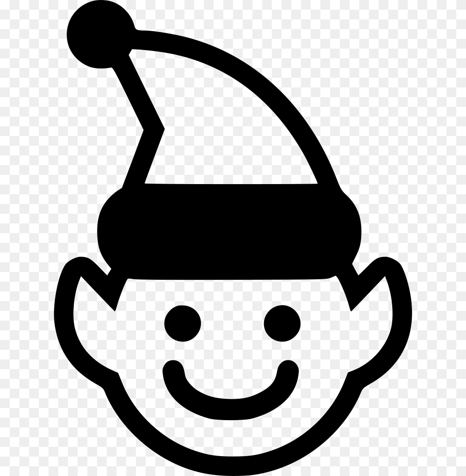 Santa Elf Elf Clip Art Black And White, Stencil, Smoke Pipe Png